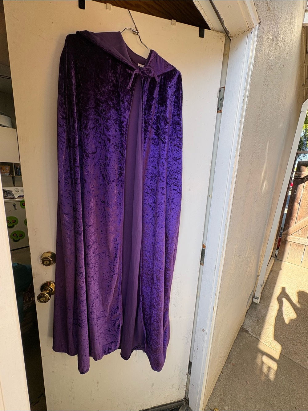 purple crushed velvet hooded cloak Halloween cosplay
